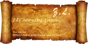 Záborszky Lajos névjegykártya