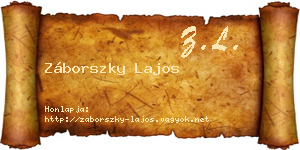 Záborszky Lajos névjegykártya